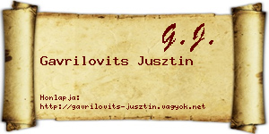 Gavrilovits Jusztin névjegykártya